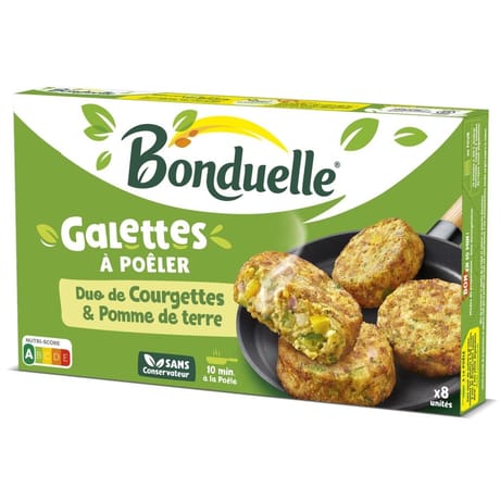 Bonduelle 8 galettes à poêler duo de courgettes & pomme de terre 300g