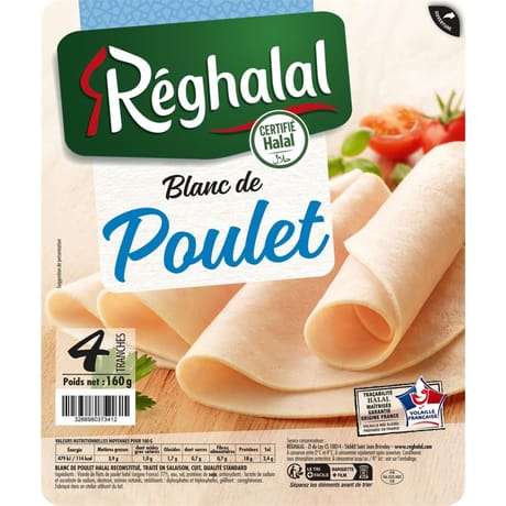 Reghalal blanc de poulet nature 4tr 160g