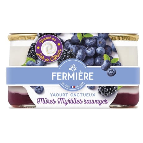 La fermière yaourt Mont plaisir mûres myrtilles 2x160g