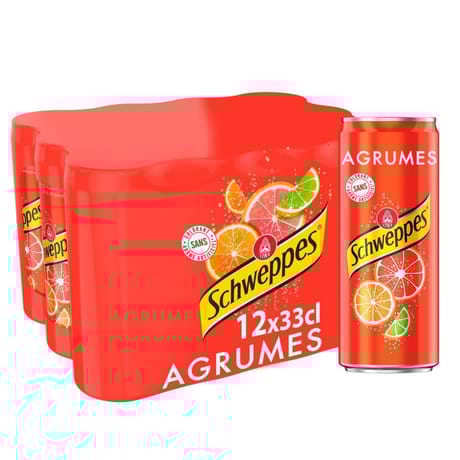 Schweppes agrumes boite slim 12x33cl