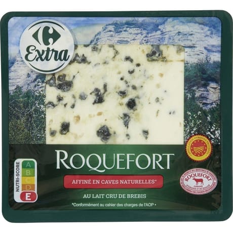 Carrefour Extra roquefort au lait cru de brebis AOP 150g