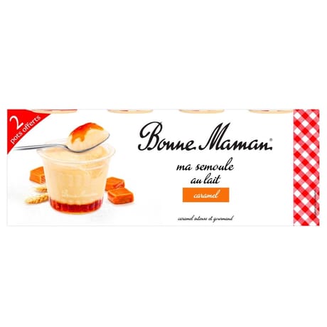Bonne Maman semoule au lait caramel 8x100g dont 2 offrets