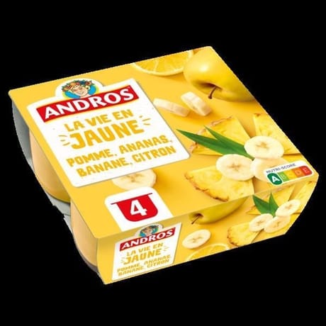 Andros compote la vie en jaune 4x100g