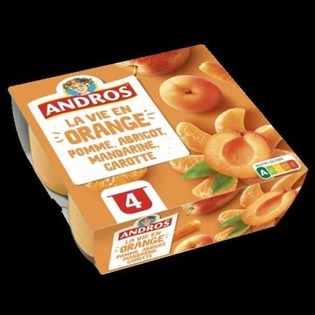Andros compote la vie en orange 4x100g