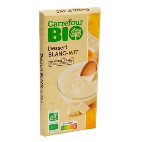 Carrefour bio tablette de chocolat blanc dessert bio 175g