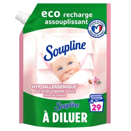 Soupline eco recharge assouplissant à diluer hypoallergénique 600ml