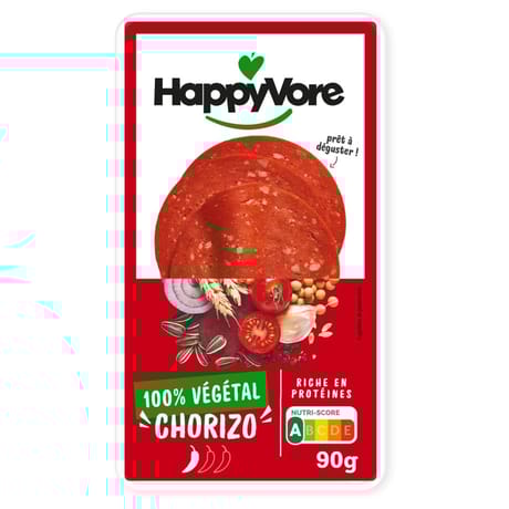 Happyvore chorizo végétal et gourmand 90g
