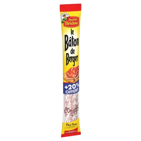 Justin bridou saucisson batôn de berger nature + 20% offert 300g