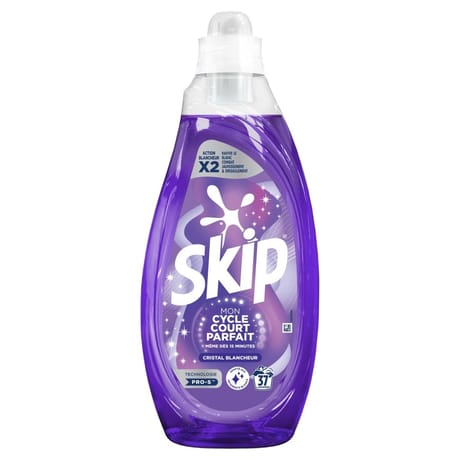 Skip mon cycle court parfait cristal blancheur 37 lavages 1.48l