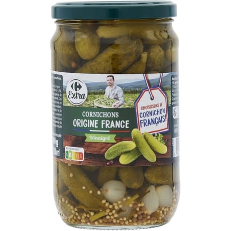 Carrefour extra cornichons vinaigré 360g