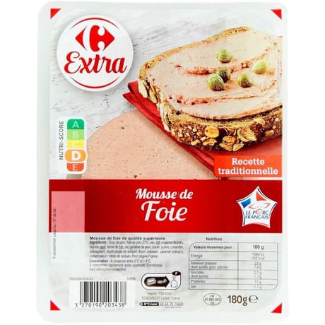 Carrefour extra mousse de foie 180g