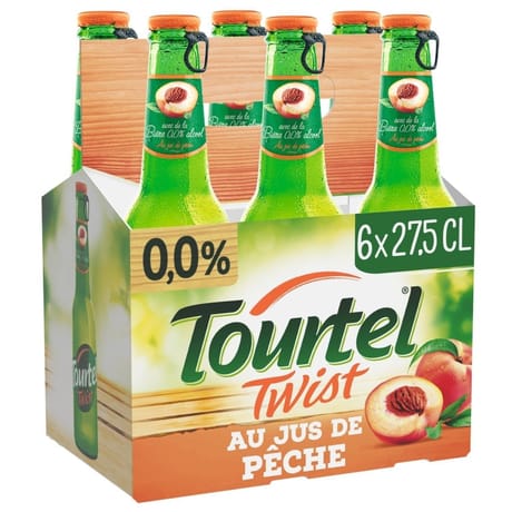 Tourtel Twist bière sans alcool aromatisée pêche 6x27,5cl 0%vol