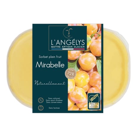 L'angelys bac sorbet plein fruit Mirabelle 750ml 500g