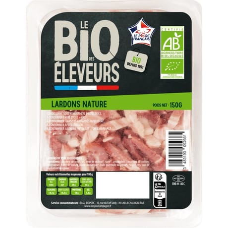 Bonjour Campagne lardons natures bio 150g