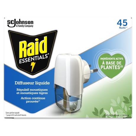 Raid essentials diffuseur liquide électrique 45 nuits