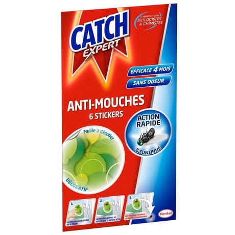 Catch stickers anti-mouches décoratifs vert x6