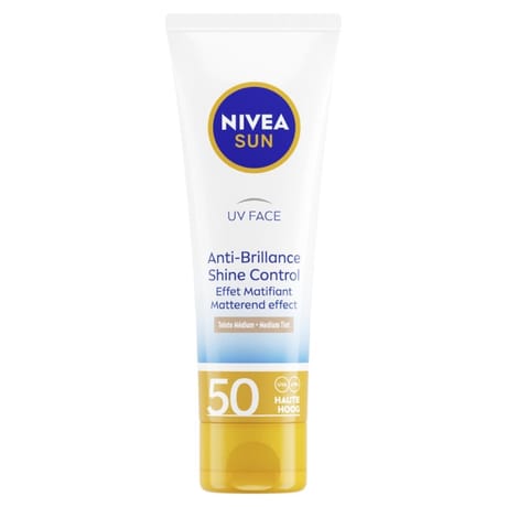 Nivéa sun uv visage anti-brillance effet matifiant teinte moyenne spf50 50 ml