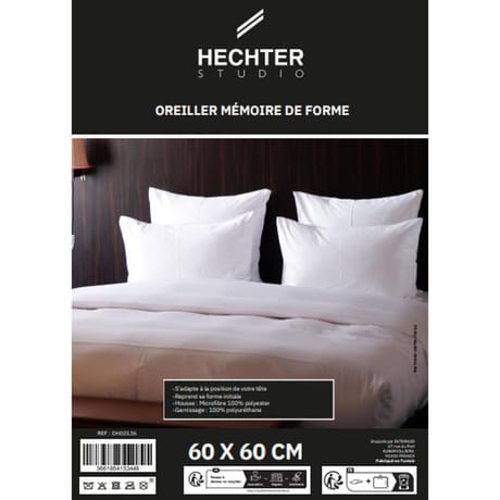 Daniel hechter oreiller à mémoire de forme 60x60cm