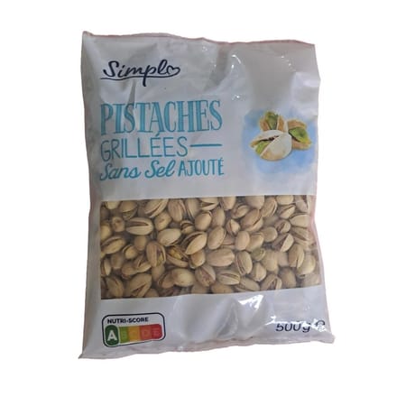 Pistaches grillées sans sel 500g Simpl
