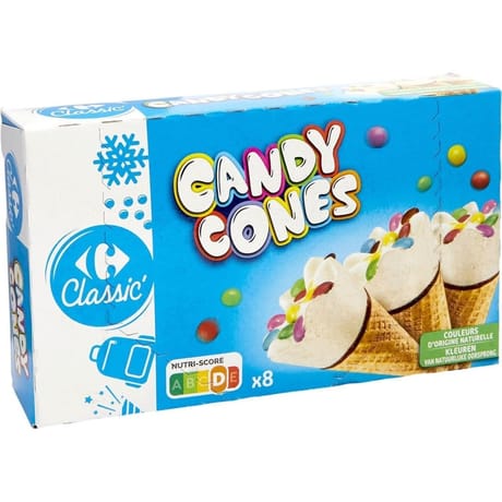 Carrefour classic' 8 cônes candy 328g