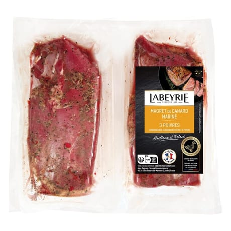 Labeyrie magret de canard mariné 3 poivres lot x2