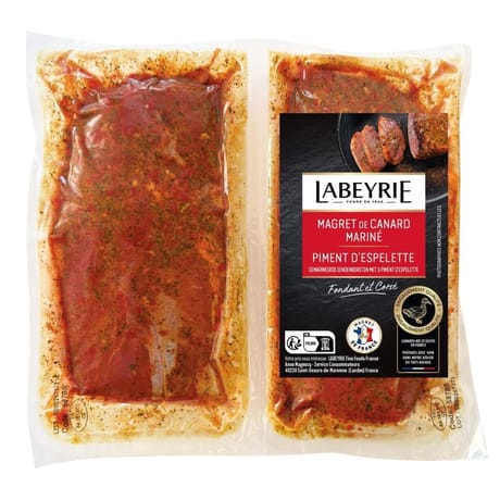 Labeyrie magret de canard mariné piment d'Espelette lot x2