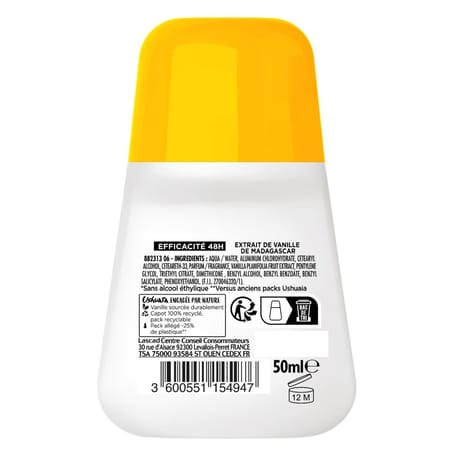 Ushuaia anti-transpirant femme vanille 48h bille 50ml
