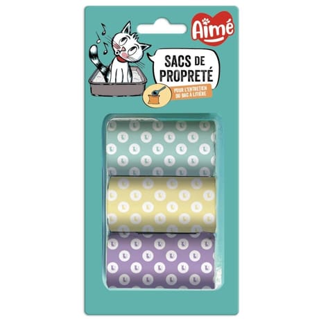 Aime sacs de propreté pour chat x3