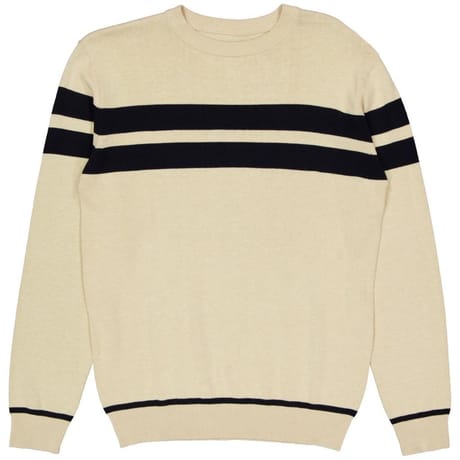 Pull col rond rayé homme BEIGE XXL
