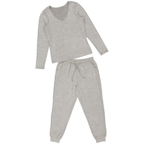 Pyjama long femme GRIS CHINE 54/56