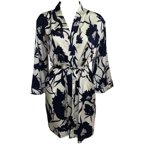 Peignoir femme BLANC NAVY AOP T42
