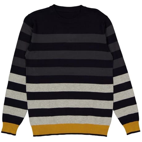Pull col rond rayé homme MARINE XXL