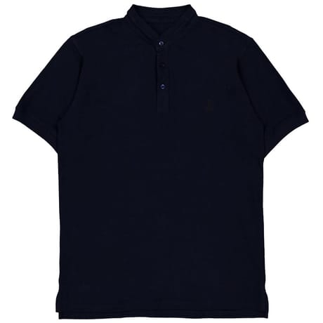 Polo manches courtes col mao homme MARINE XL