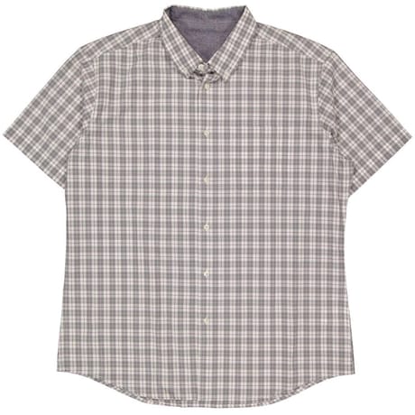 Chemise manches courtes carreaux homme GRIS XL