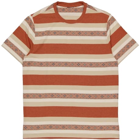 Tee-shirt manches courtes jacquard rayé homme ROUILLE XL