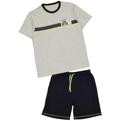 Pyjama court print bike homme GRIS CHINE XXL