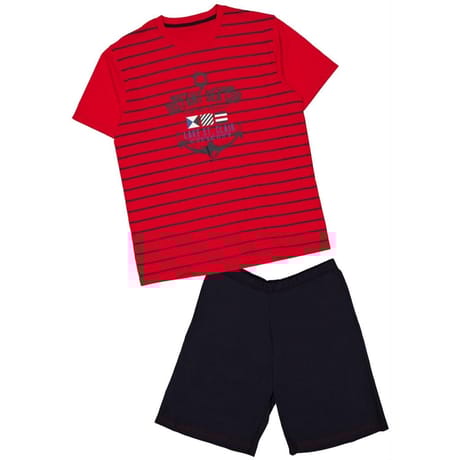 Pyjama court print marin homme ROUGE XXL