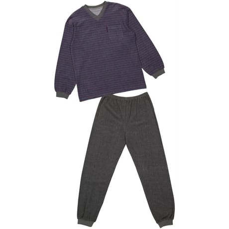 Pyjama long éponge homme GRIS CHINE XXL