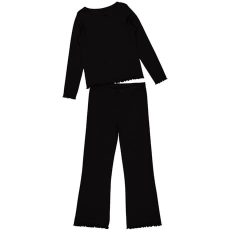 Pyjama long manches longues femme NOIR L