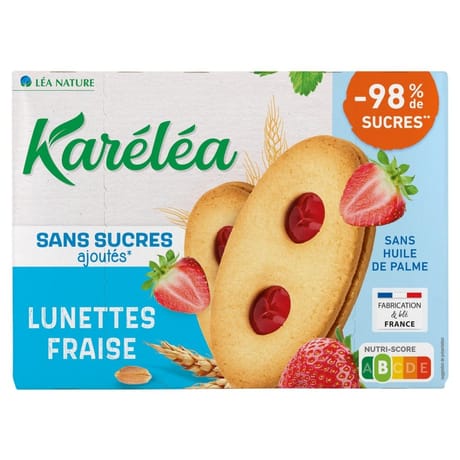 Karéléa lunettes fraises sans sucres ajoutés 175g