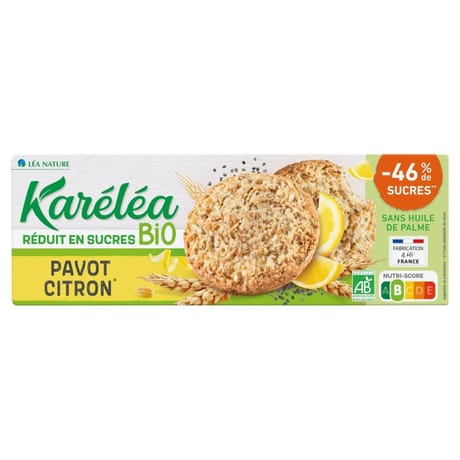 Karelea sablés pavot citron réduit en sucres bio 150g