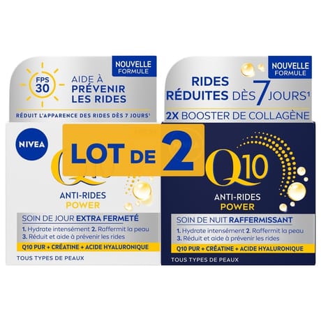 Nivea q10 ar jour fp30+nuit 50ml x2