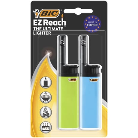 Bic ez reach briquets utilitaires compacts multi usages couleurs assorties