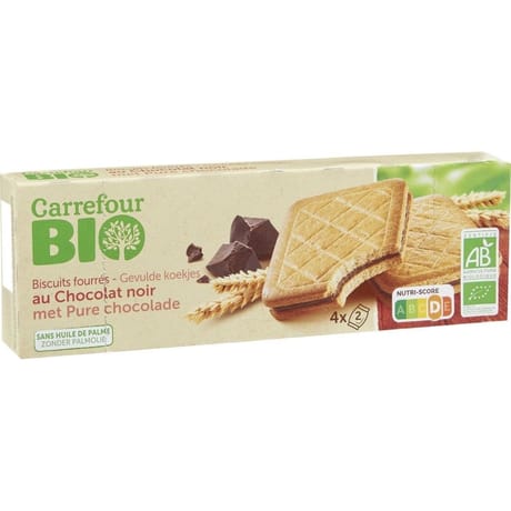 Carrefour bio biscuit chocolat noir 185g