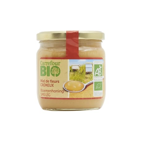 Carrefour bio miel de fleurs crémeux bio 500g