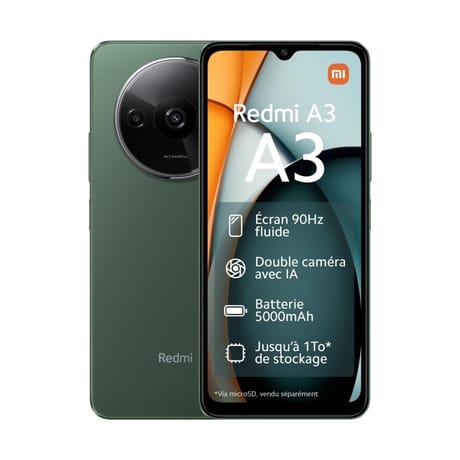 Xiaomi smartphone écran 6.71" REDMI A3 64GO GREEN