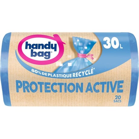 Handy bag 80% plastique recycle sacs poubelle a lien protection active 30lx20