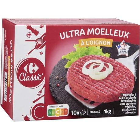 Carrefour classic' haché ultra moelleux à l'oignon 10x100g
