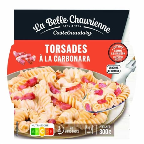 La belle chaurienne barquette pates torsades carbonara 300g