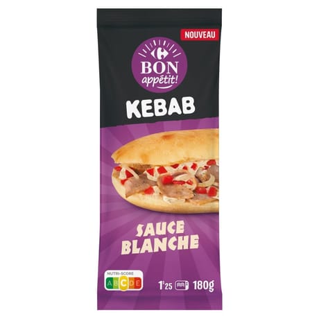 Carrefour bon appétit sandwich kebab chaud 180g